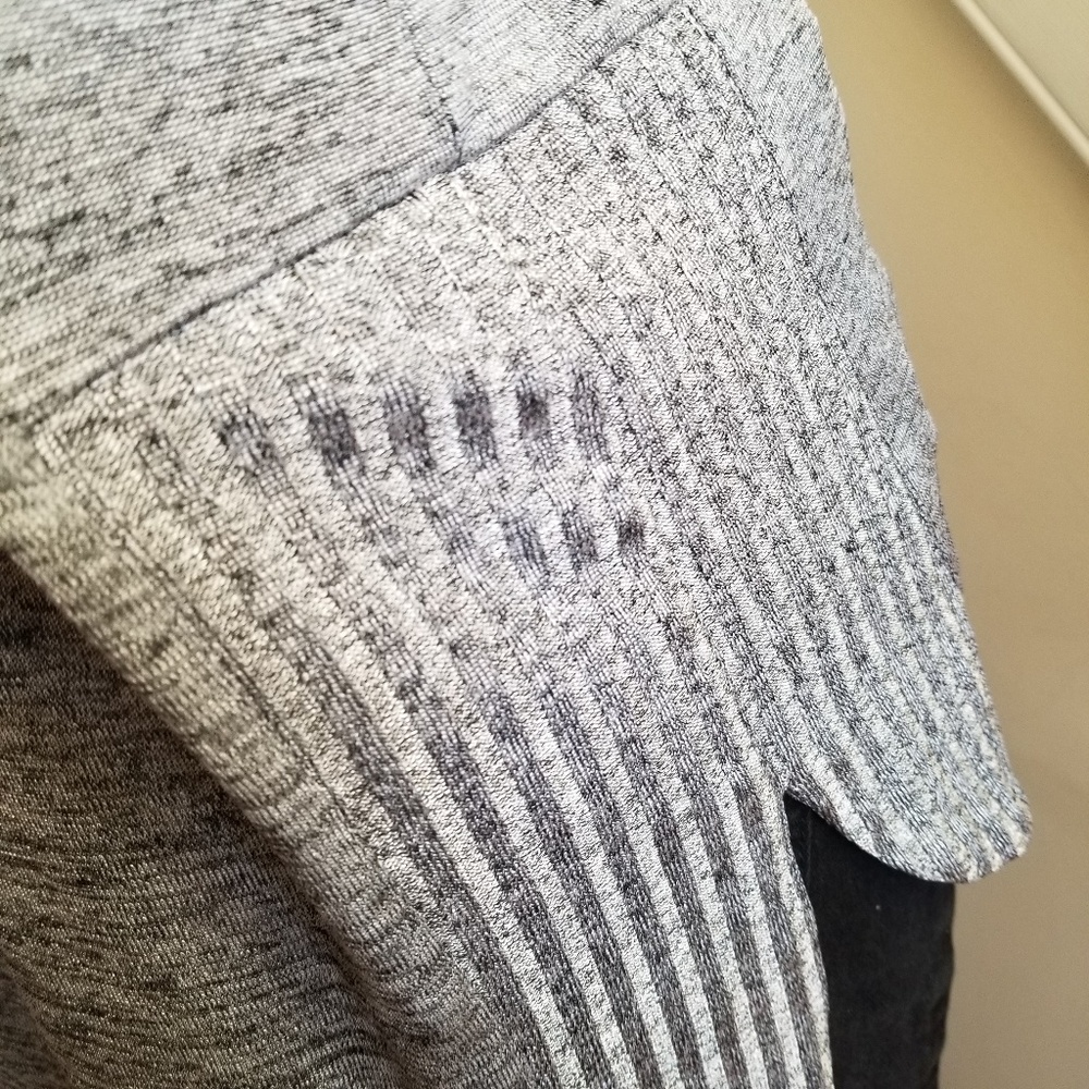 Bar III Ribbed -Trim High-Low Sweater Silver M - Picture 4 of 4